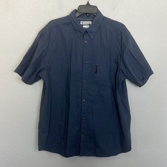 Columbia Short Sleeve Button Down Shirt Blue Size XL - Picture 5 of 7